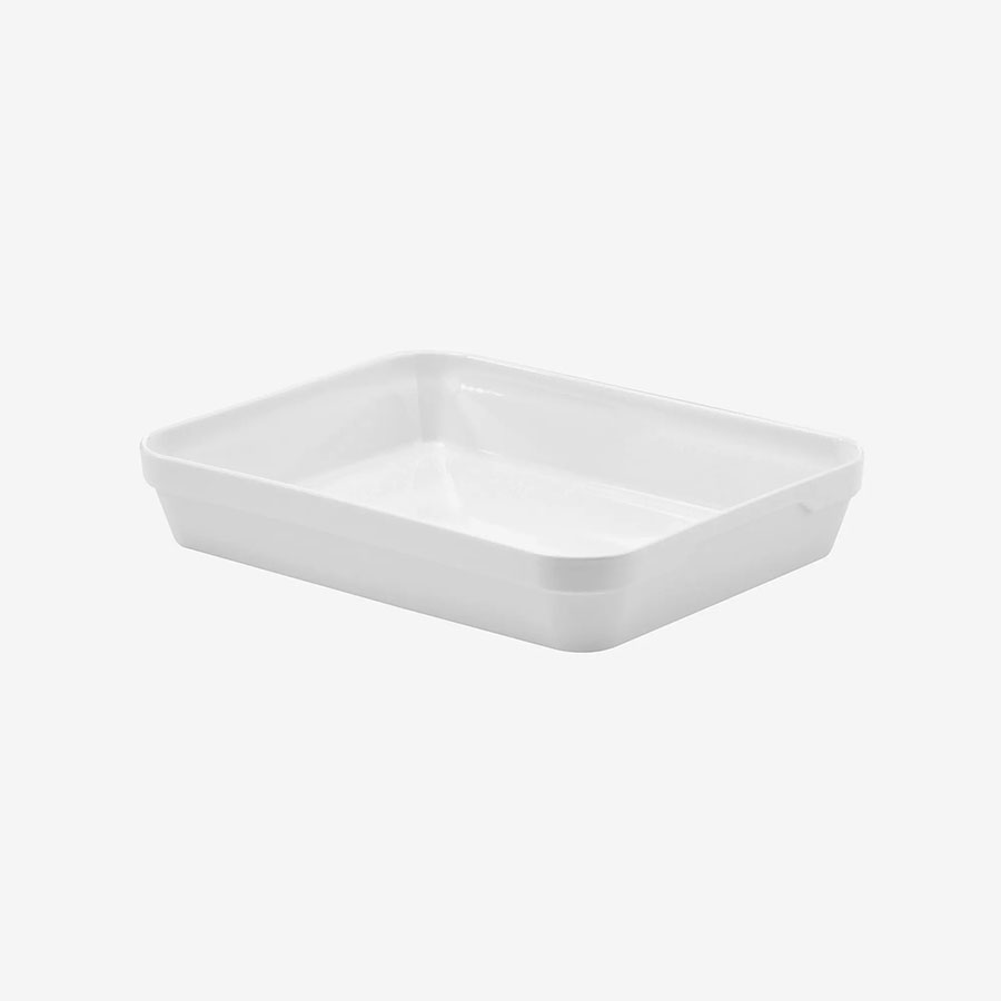 REVOL FRENCH CLASSICS WHITE PORCELAIN RECTANGULAR DISH 40X29X6.5CM PK 1