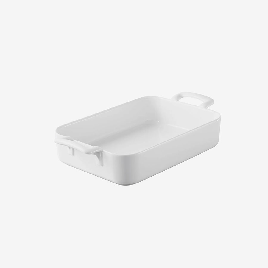 REVOL BELLE CUISINE WHITE PORCELAIN RECTANGULAR ROASTING DISH 30X21.5X6.5CM PK 1