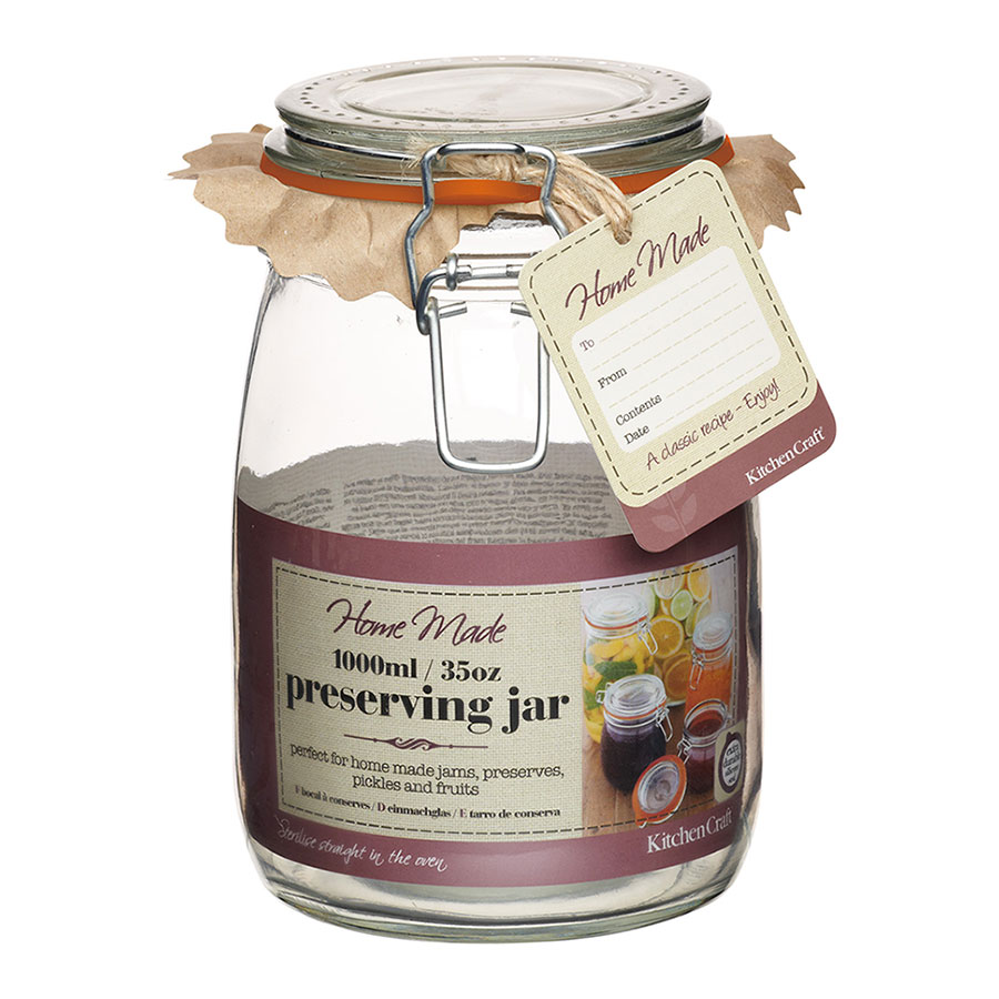 Home Made Glass 1 Litre Preserving Jar PK 1