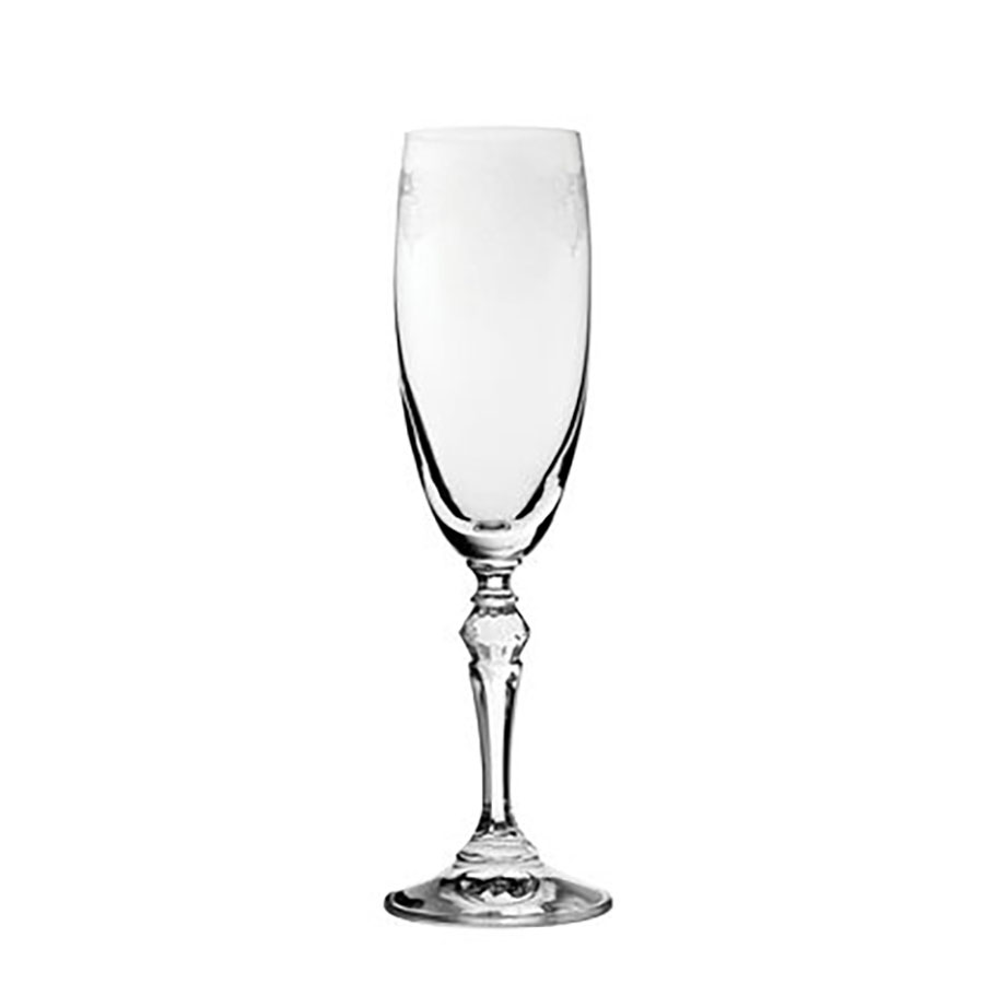 RONA FILIGREE CRYSTAL GLASS CHAMPAGNE FLUTE 6OZ 17CL PK 24