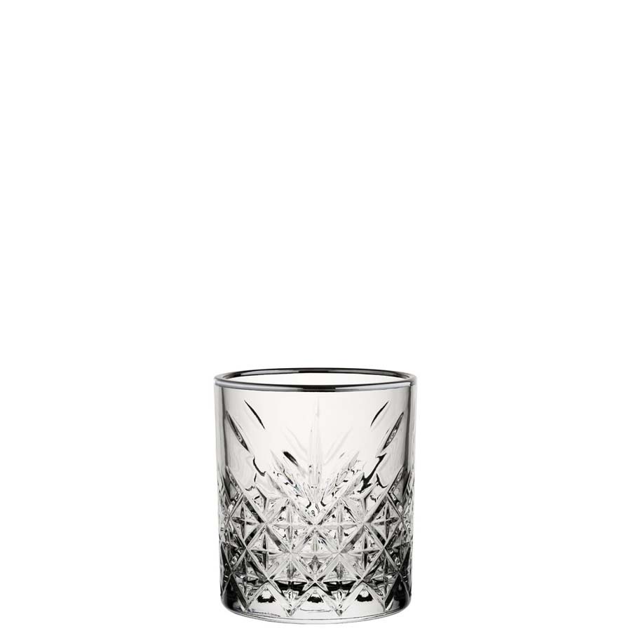 Utopia Timeless Vintage Double Old Fashioned Glass With Gunmetal Rim12.5oz 35.5cl PK 24