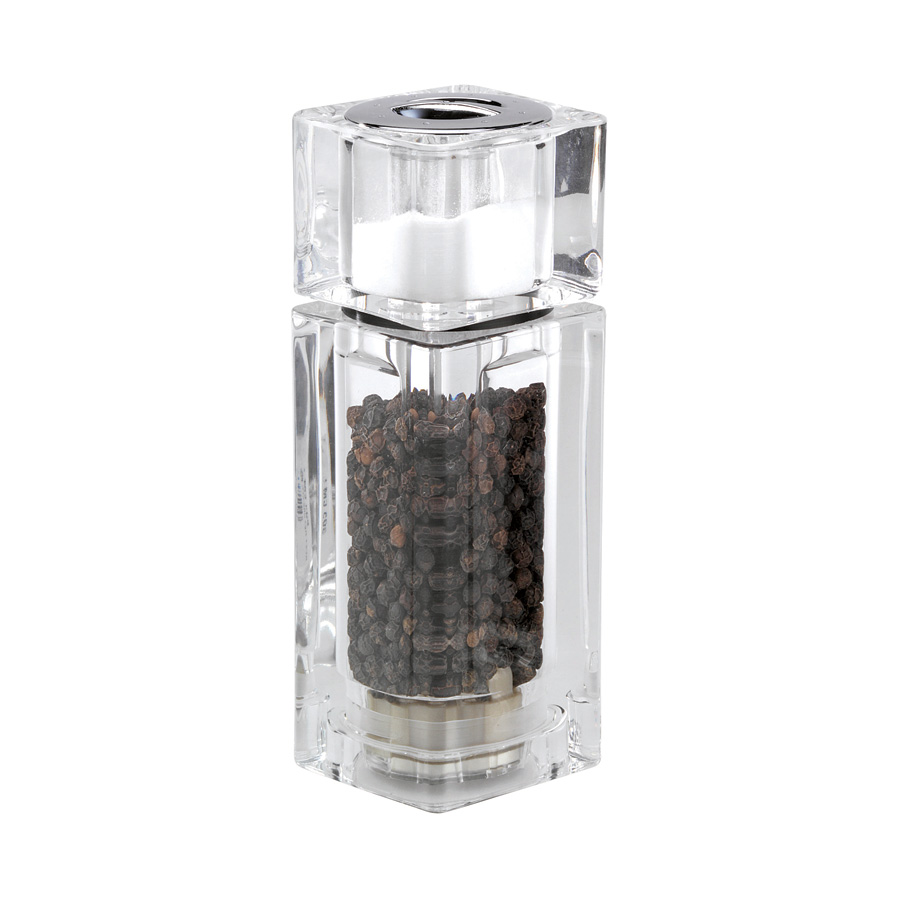 Cole & Mason Clear Acrylic Cube Combi Salt & Pepper 13.5cm PK 4
