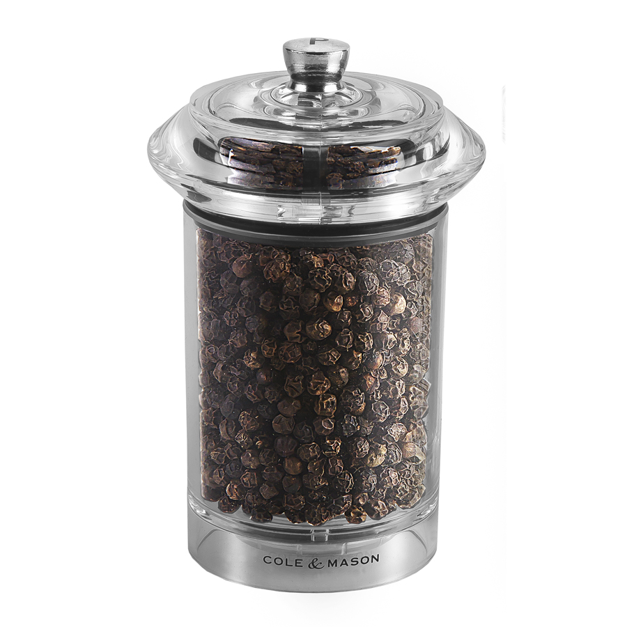 Cole & Mason Pillar Clear Acrylic Pepper Mill 11.5cm PK 1