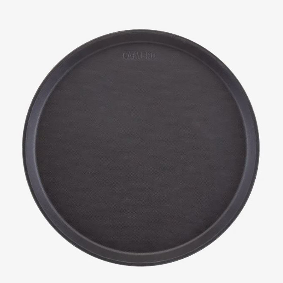 Service Tray Black Round 28cm Non-Slip PK 1