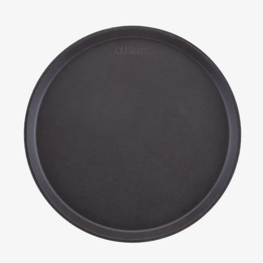 Service Tray Black Round 35.5cm Non-Slip PK 1