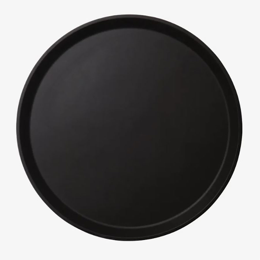 Service Tray Black Round 40.5cm Non-Slip PK 1
