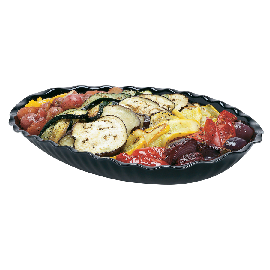 Cambro Tulip Deli Black Oval Presentation Crock 40x30.5x5.5cm 3.2 Litre PK 1