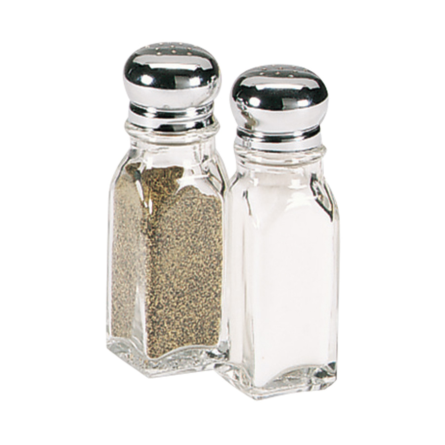 Nostalgic Salt Or Pepper Glass & Chrome 6cl PK 1