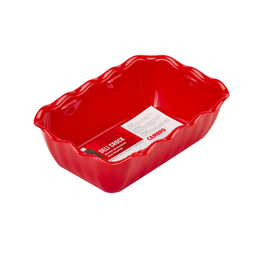 Cambro Tulip Deli Red Rectangular Presentation Crock 17.5x26x8cm 2 Litre PK 1