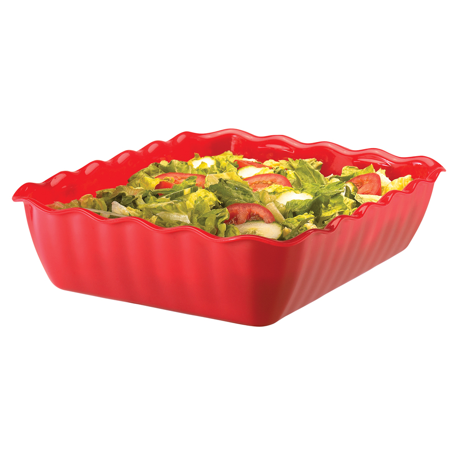 Cambro Tulip Deli Red Rectangular Presentation Crock 26.5x33.5x8cm 4.6 Litre PK 1