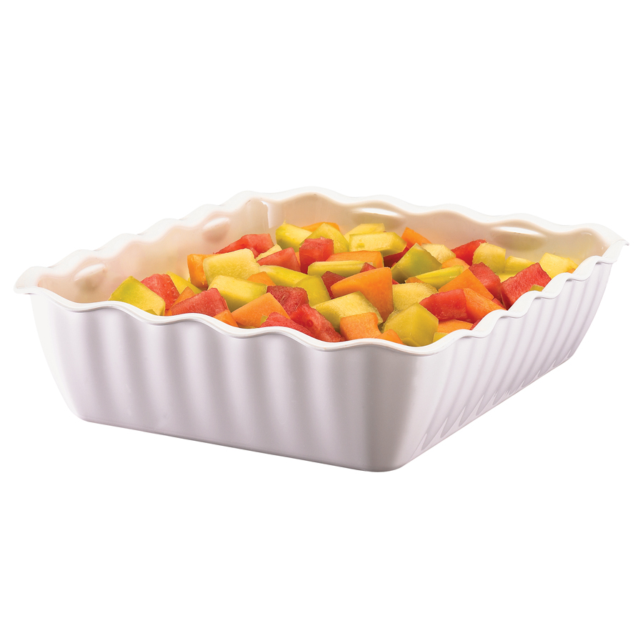 Cambro Tulip Deli White Rectangular Presentation Crock 26.5x33.5x8cm 4.6 Litre PK 1