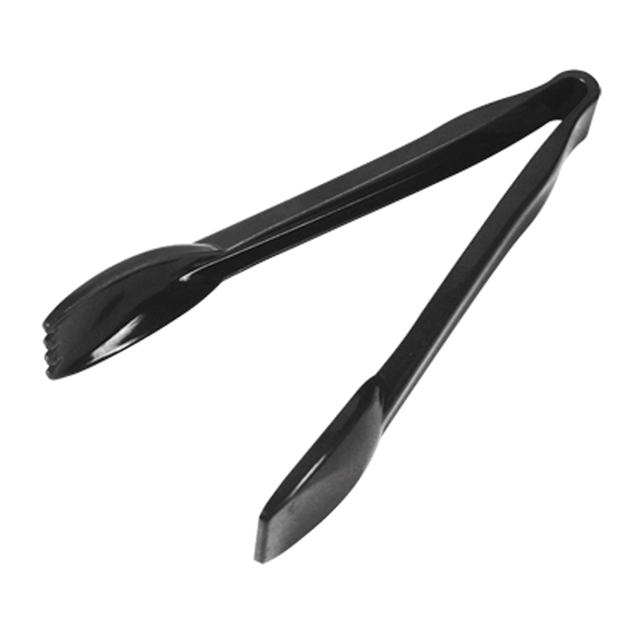 Tongs Black Polycarbonate 23cm PK 1