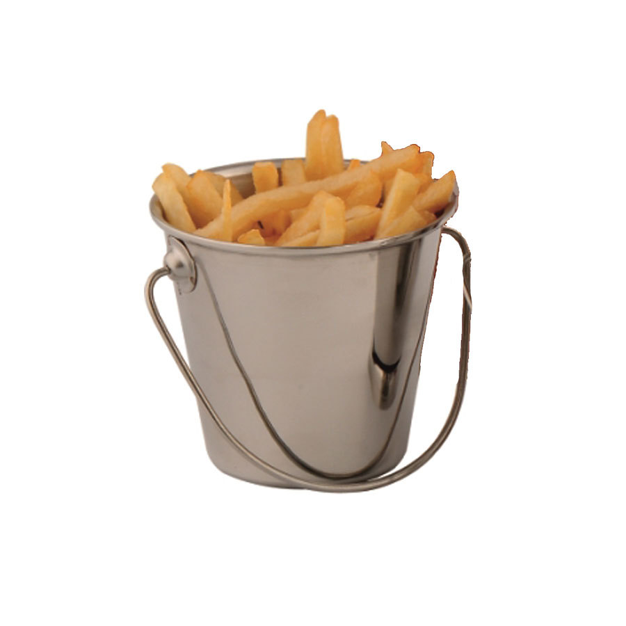 Mini Bucket Display Pot Stainless Steel 9cm diax9cm tall PK 1