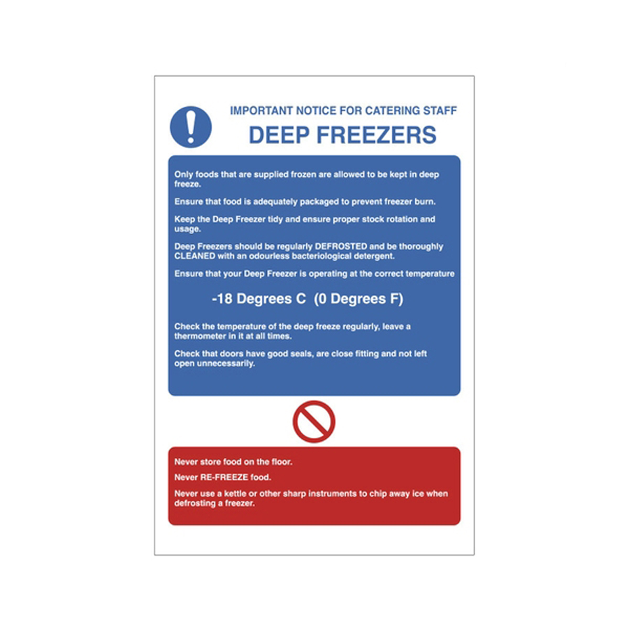 Mileta Safety Sign Deep Freezer Sign PK 1