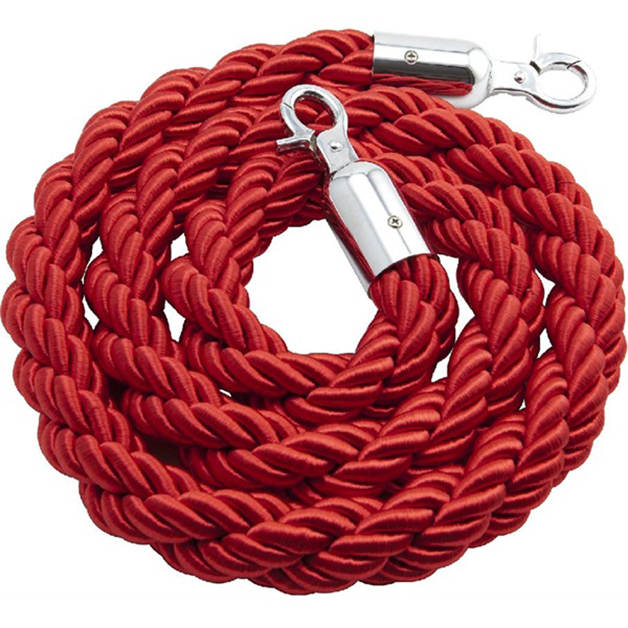 GENWARE BARRIER ROPE RED WITH CHROME FITTINGS 1.5M PK 5