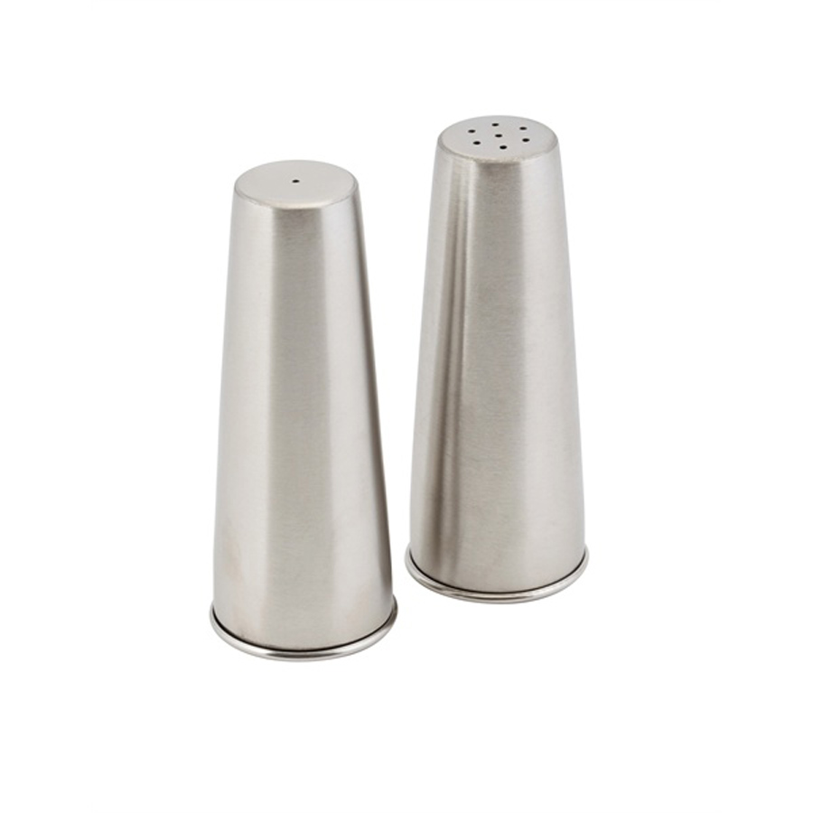 Salt & Pepper Pots Pyramid 12cm Stainless Steel PK 1