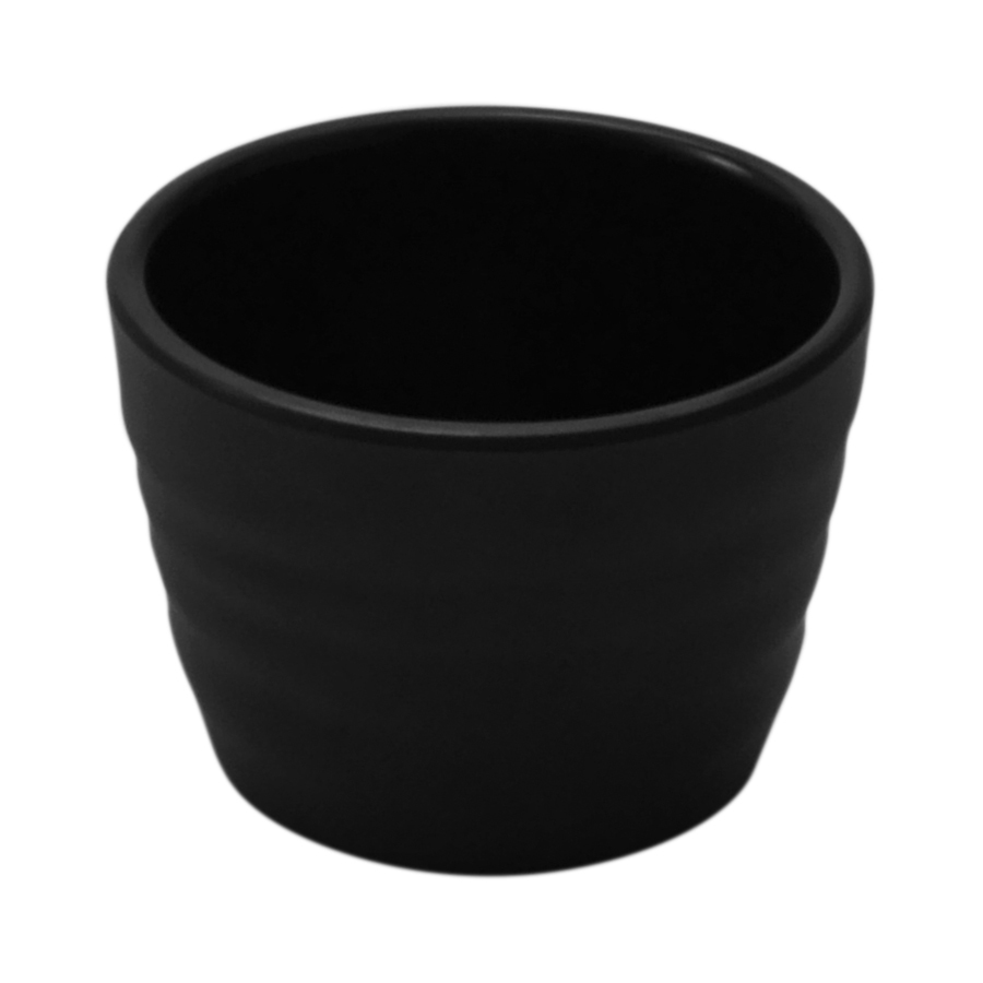 Black Melamine Rippled Ramekin 7.5cl PK 25