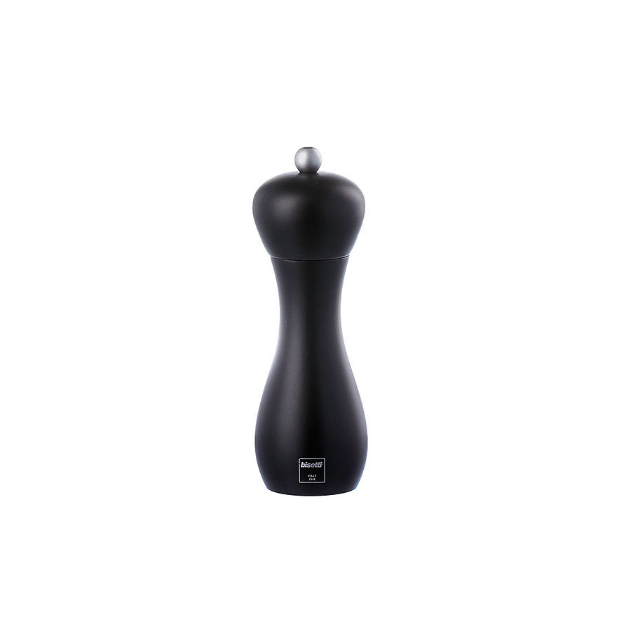 Bisetti Rimini Black Lacquered Beechwood Salt Mill 18cm PK 1