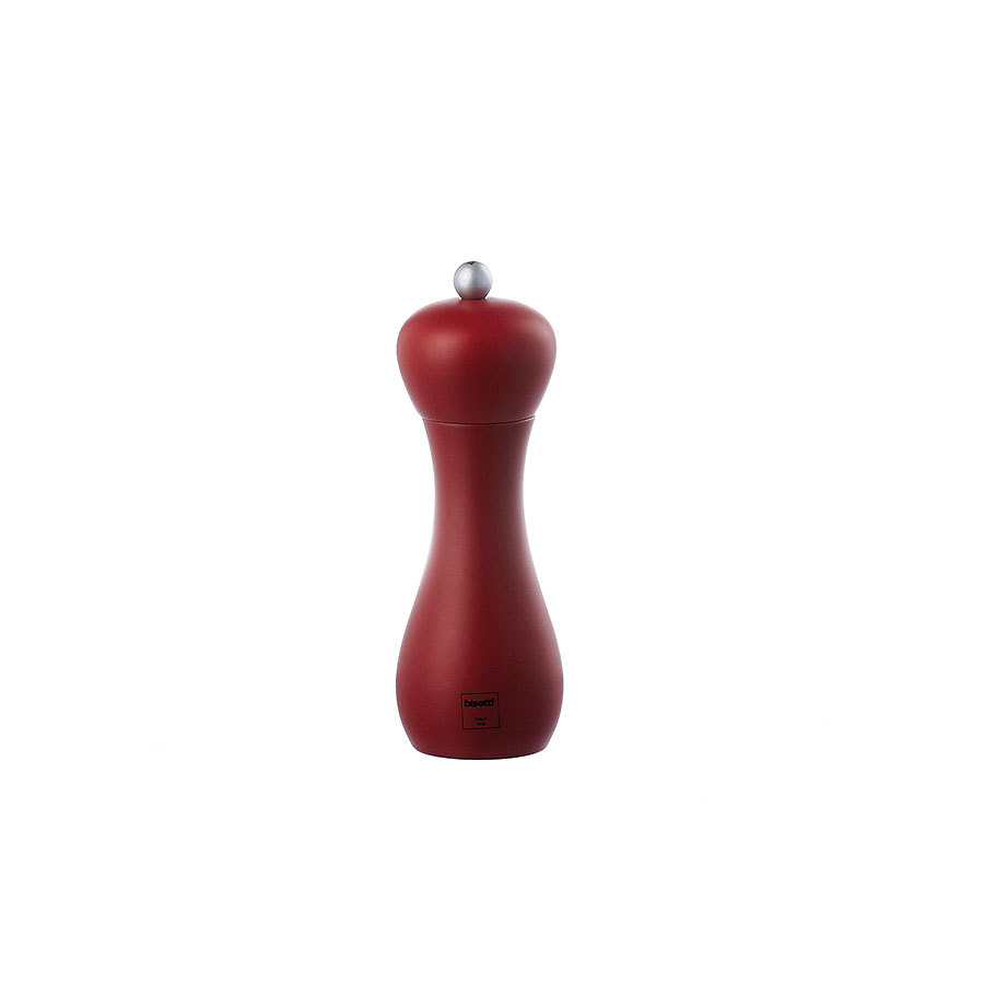Bisetti Rimini Burgundy Lacquered Beechwood Pepper Mill 18cm PK 1