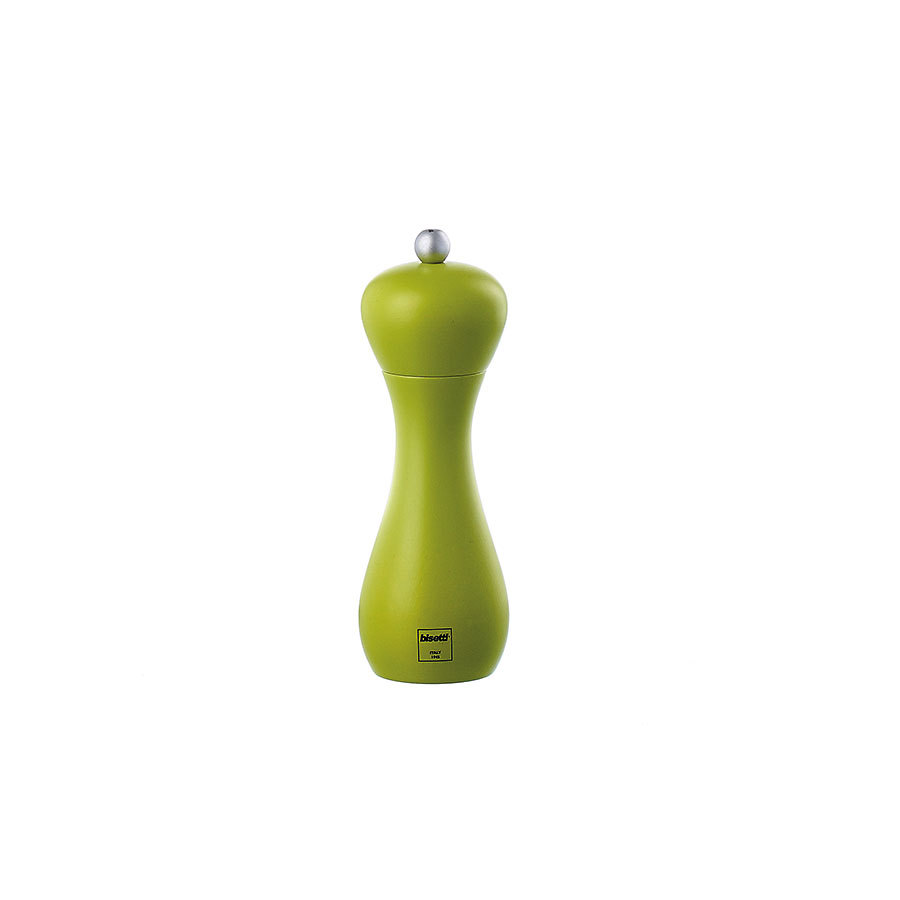 Bisetti Rimini Light Green Lacquered Beechwood Pepper Mill 18cm PK 1