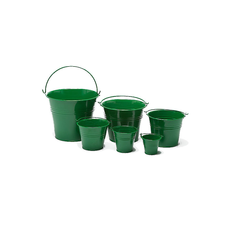 Craftmill Dark Green Round Metal Bucket 18x15cm PK 1