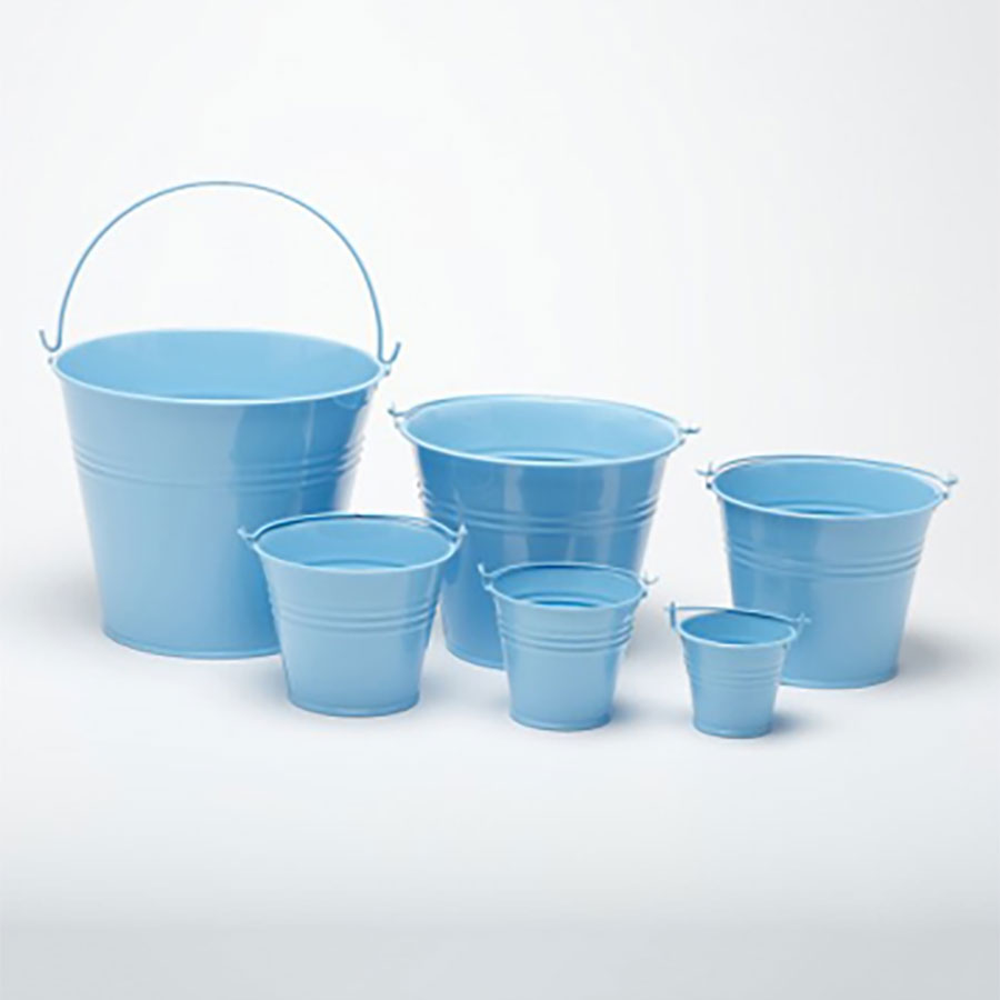 Craftmill Pale Blue Round Metal Bucket 18x15cm PK 1