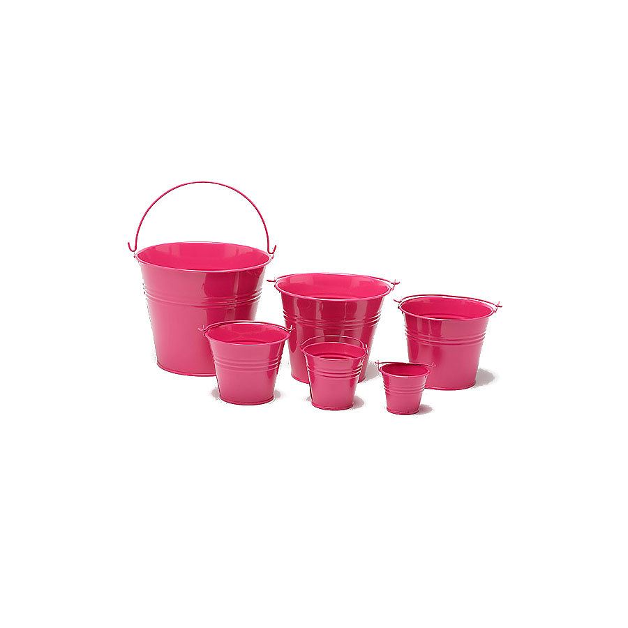Craftmill Cerise Pink Round Metal Bucket 18x15cm PK 1