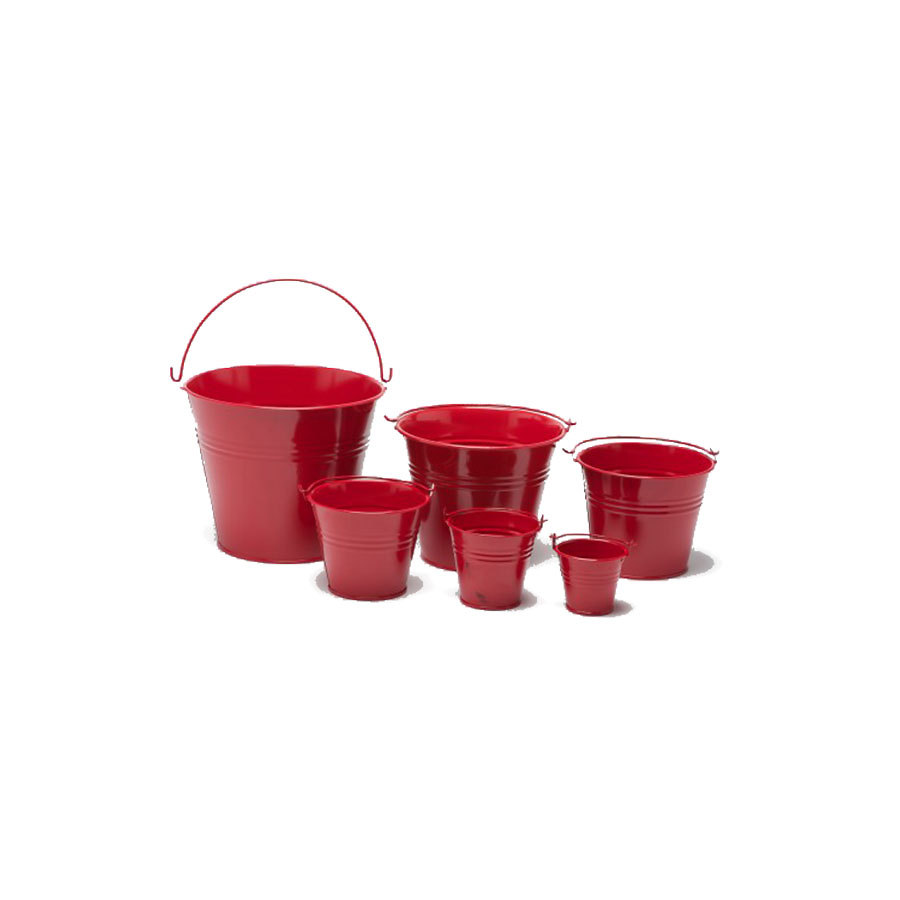Craftmill Red Round Metal Bucket 18x15cm PK 1