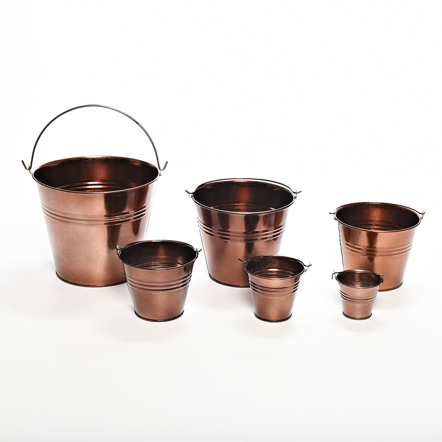 Craftmill Copper Round Metal Bucket 15x12.5cm PK 1
