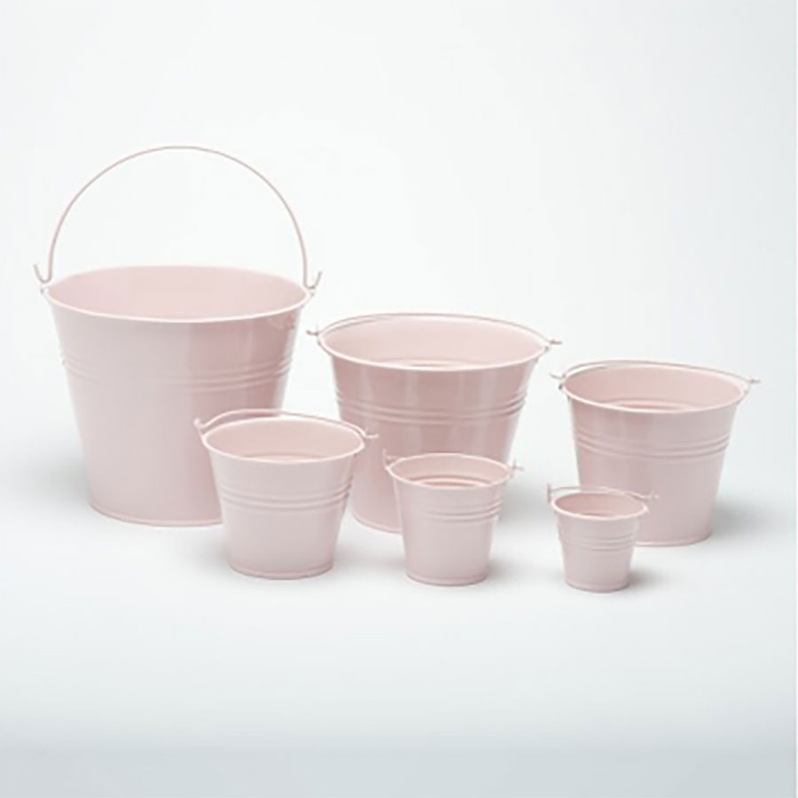 Craftmill Pale Pink Round Metal Bucket 15x12.5cm PK 1