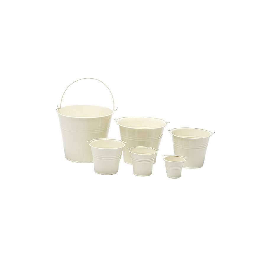 Craftmill Cream Round Metal Bucket 12x10cm PK 1