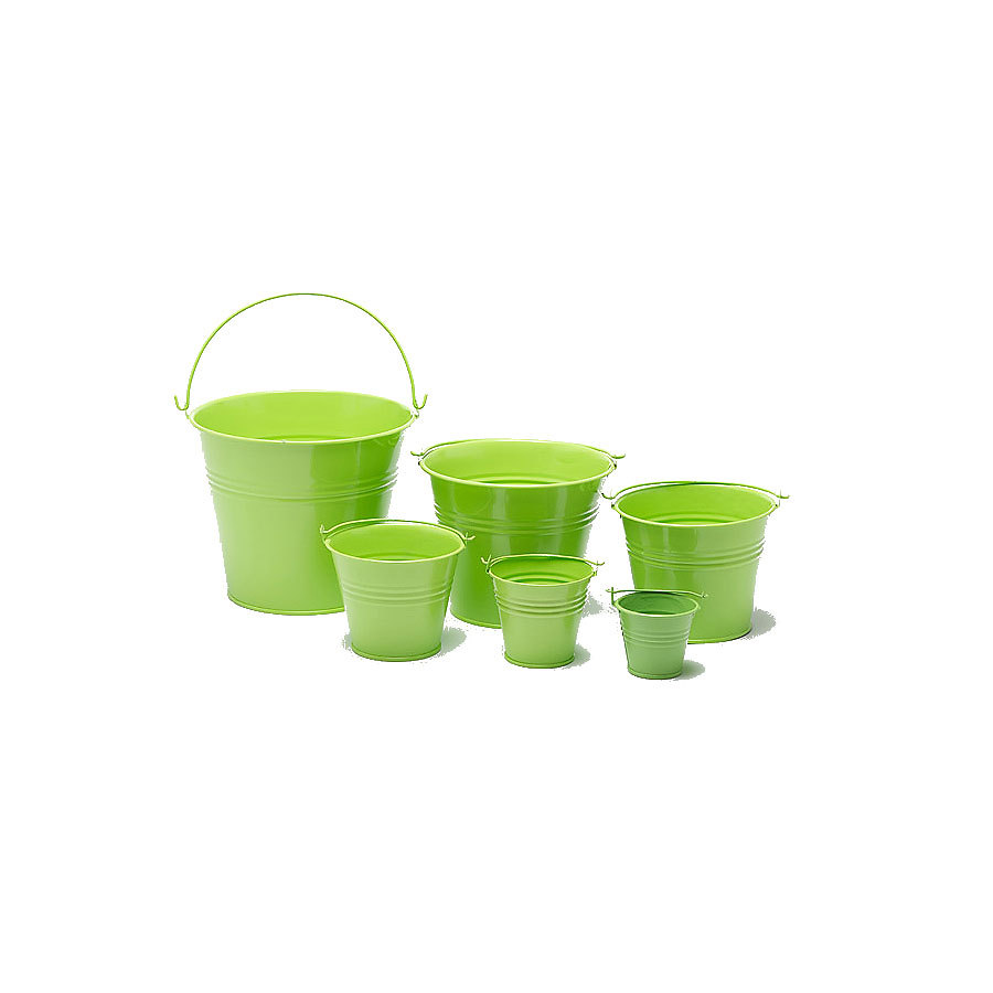 Craftmill Lime Green Round Metal Bucket 10x8.5cm PK 1
