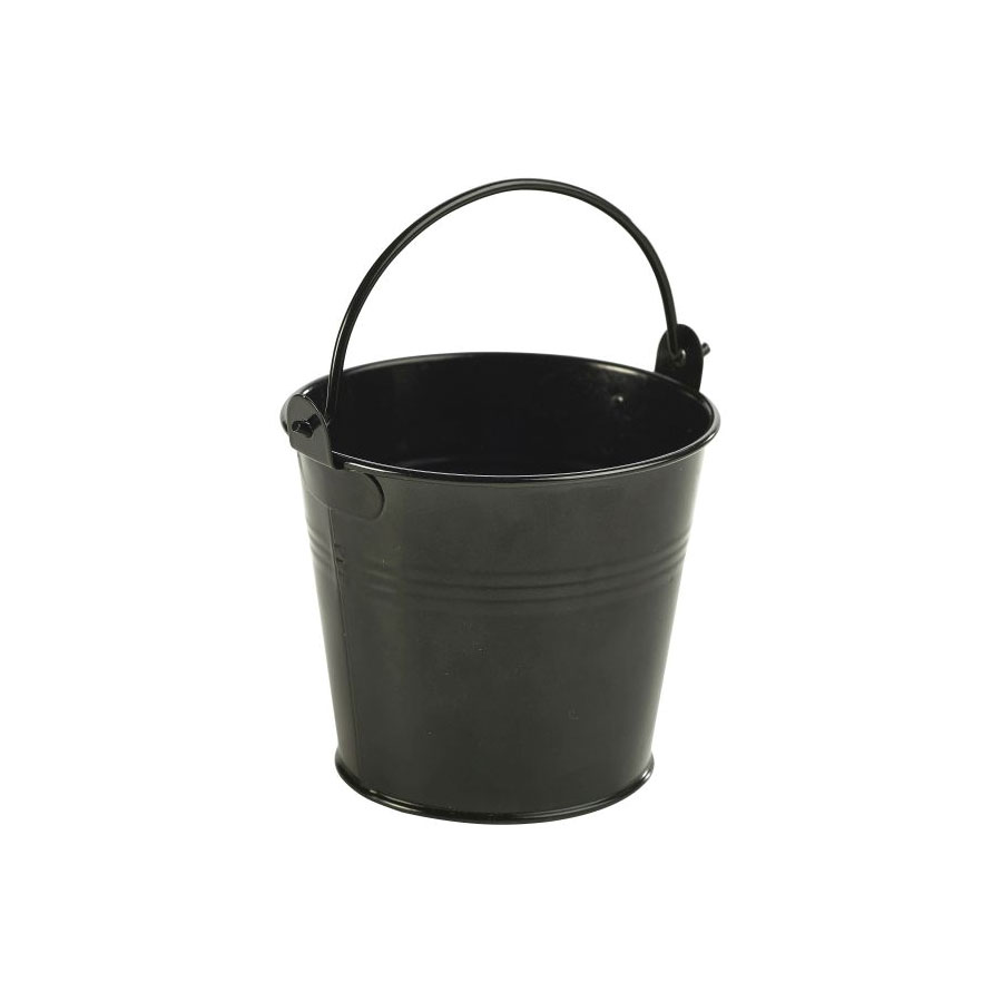 Mini Galvanised Steel Bucket 10cm Black PK 1