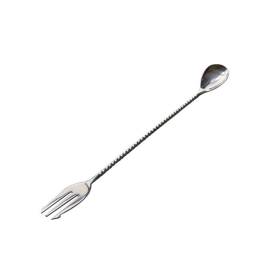 Mezclar Cocktail Spoon W/Fork S/S 30cm PK 1
