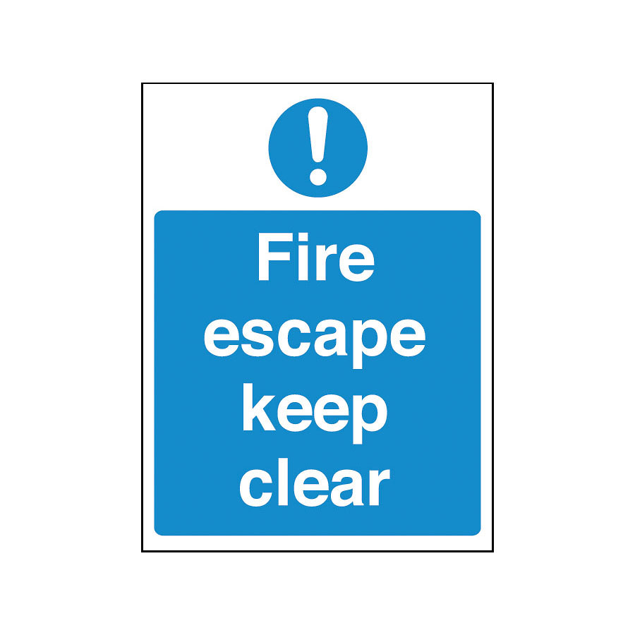 Mileta Safety Sign - Fire Escape Keep Clear Sign 200x150cm PK 1