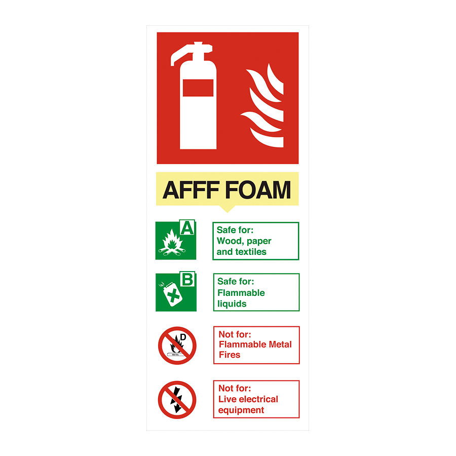 Mileta Safety Sign - FOAM Fire Extinguisher Sign 150x200mm PK 1