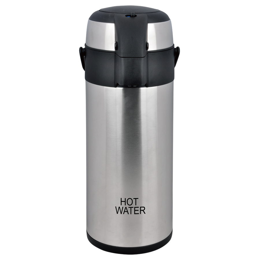 Chefmaster Stainless Steel Airpot - Pump Type - 3 Litre - Inscribed HOT WATER PK 1