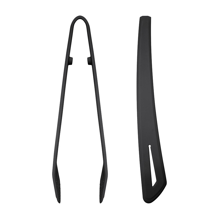 Utensil Black Silicone Tongs PK 1