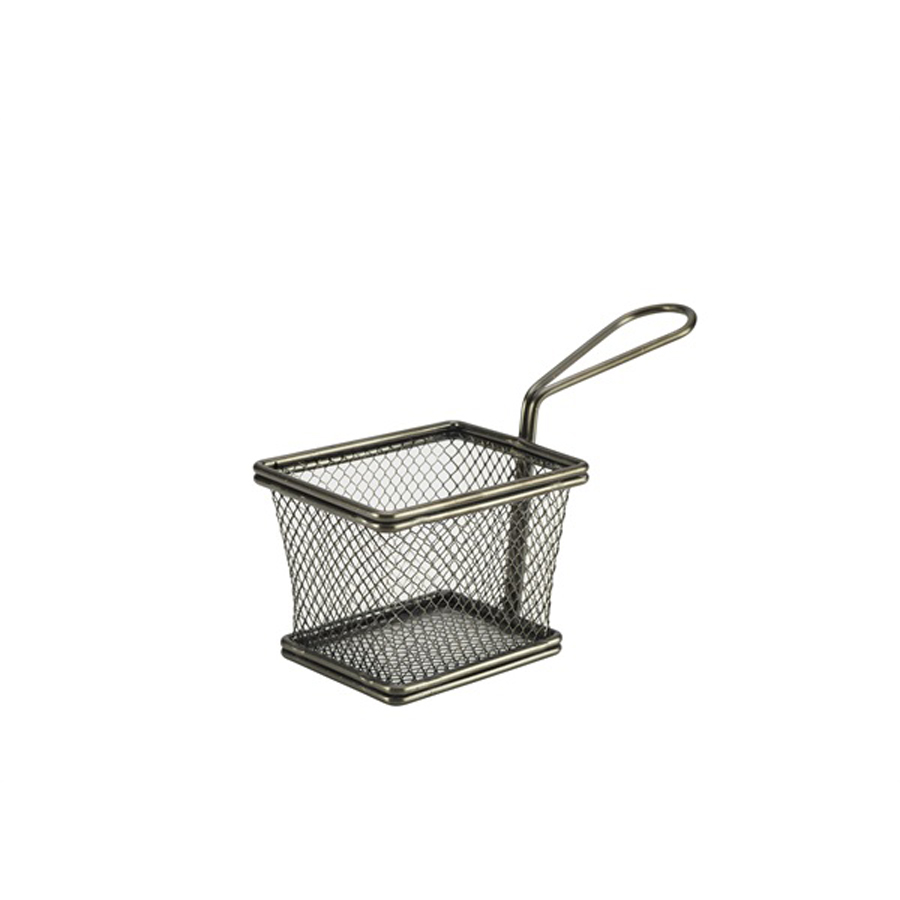 Black Serving Fry Basket 10x8x7.5cm PK 6