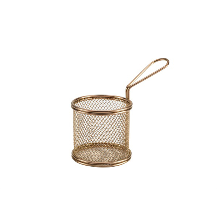Copper Serving Fry Basket 9.3x9cm PK 1
