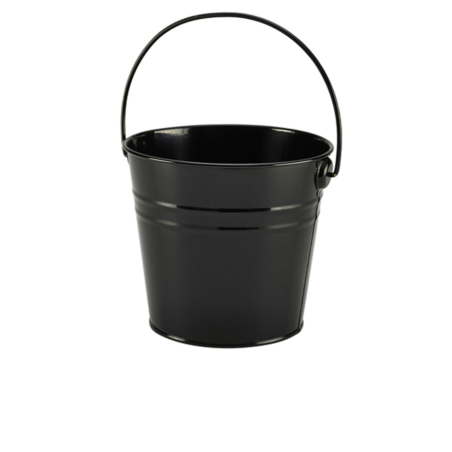 Genware Stainless Steel Round Black Serving Bucket 16cm PK 1