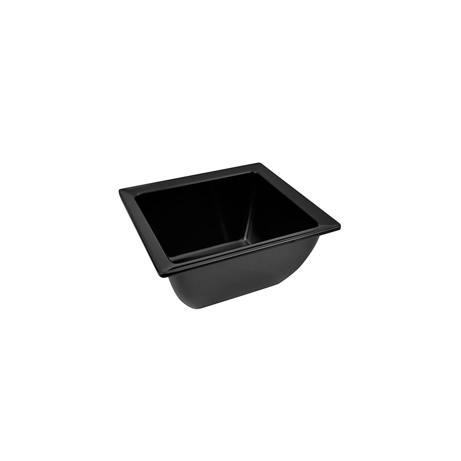 Dalebrook Classico Melamine Black Rectangular 1/6 GN Crock 17.6x16.2x9cm 1 Litre PK 1