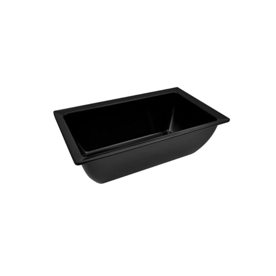 Dalebrook Classico Melamine Black Rectangular 1/4 GN Crock 26.5x16.2x9cm 2 Litre PK 6