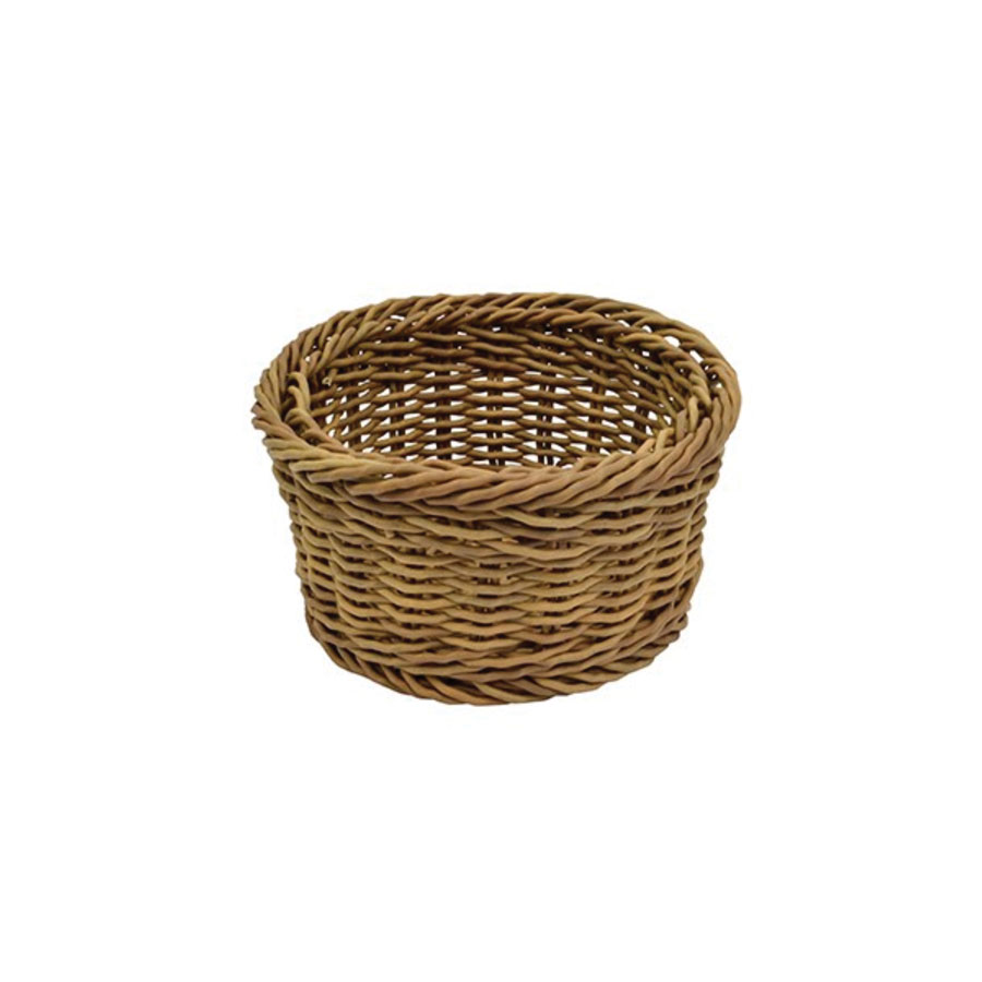 Poly Wicker Round Willow Basket dia 180 x 95mm PK 1