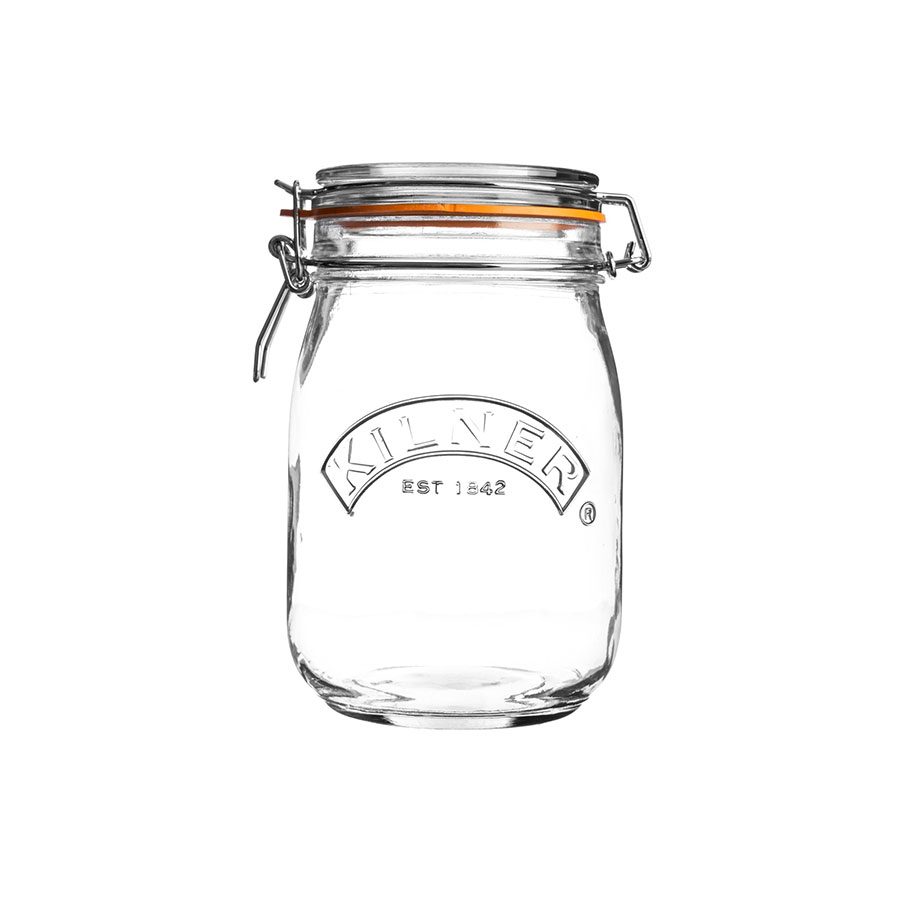 Kilner Clip Top Round Jar 1ltr Clear Glass 13x11x18cm PK 12