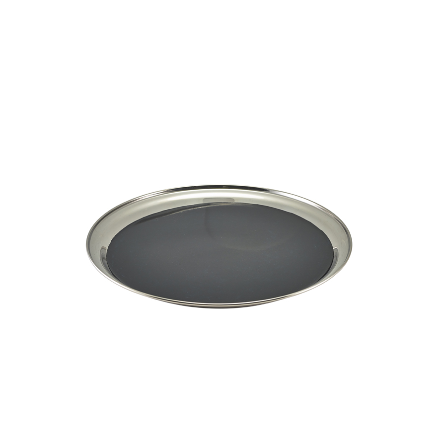 Non Slip Stainless Steel Round Tray 12inch PK 1