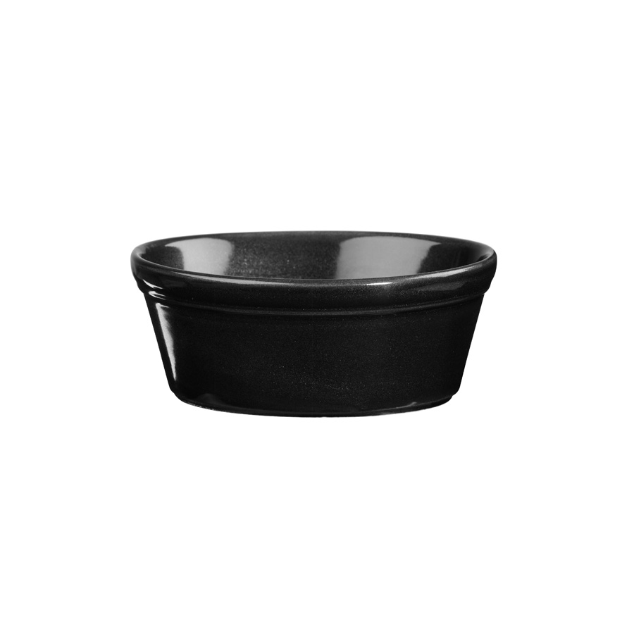 Churchill Cookware Vitrified Porcelain Metallic Black Round Stackable Ramekin 9cm 19.5cl PK 1