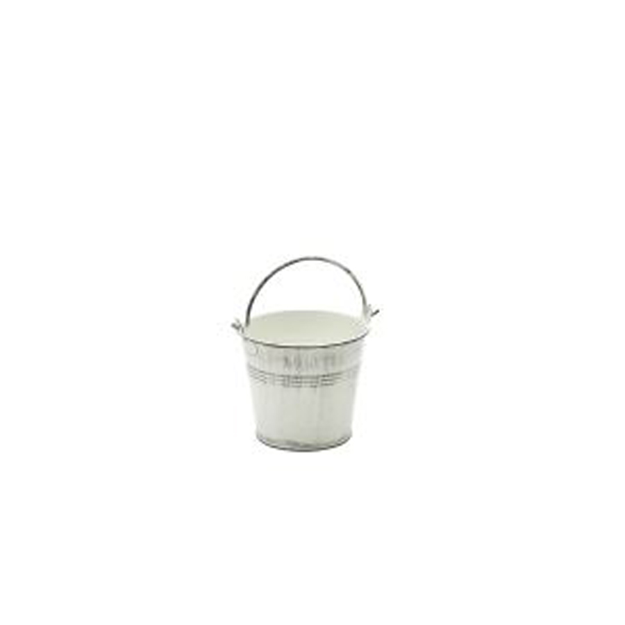 Galvanised Steel Serving Bucket 10cm Dia White Wash PK 1