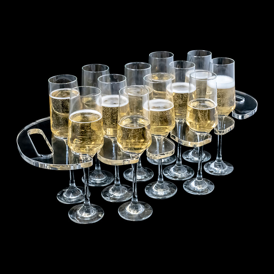 Plasma Acrylic Champagne Flute Tray 490 x 240mm PK 1