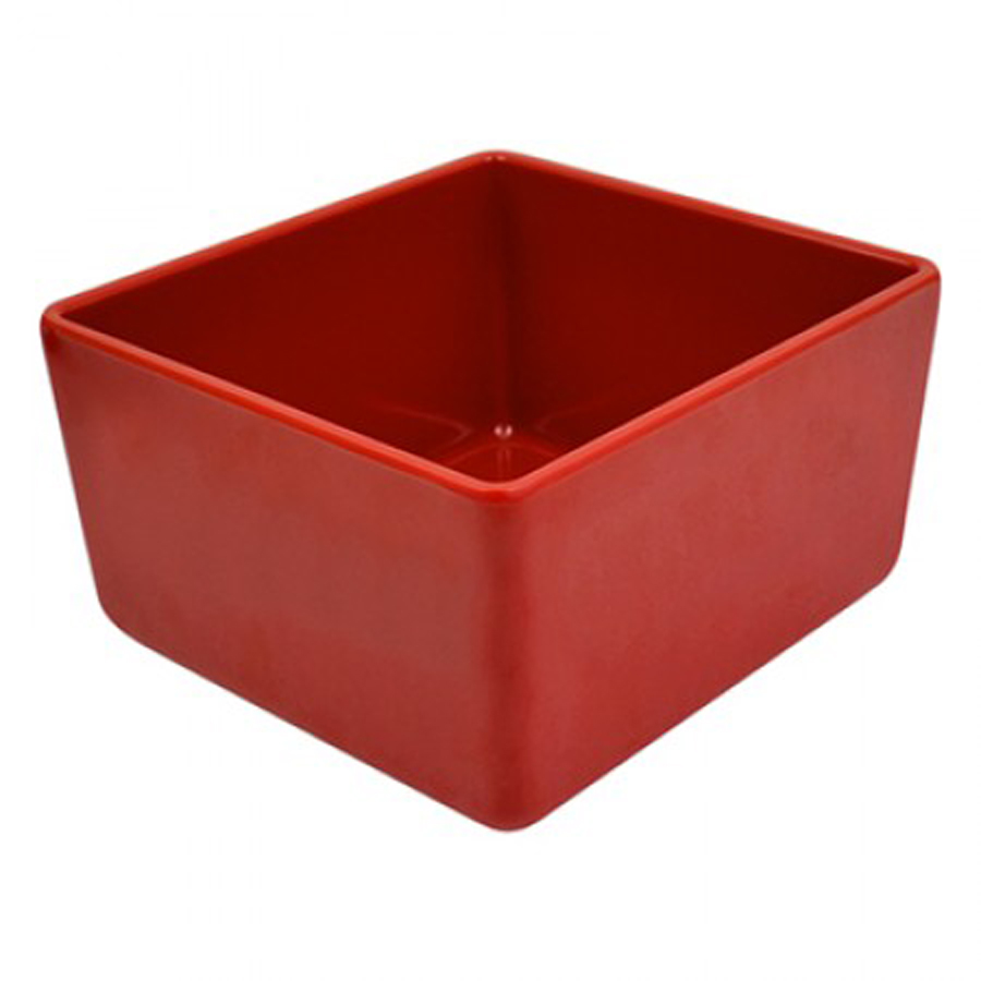 Dalebrook Melamine Red Rectangular Chunky Crock 17.3x16.2x10cm 2 Litre PK 3